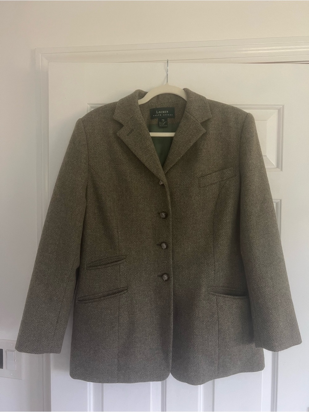 Ralph Lauren Brown Herringbone Blazer Jacket